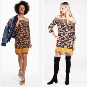 DESIGUAL Black/Gold Paula Floral Dress Size 40